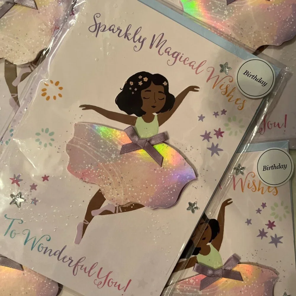 Birthday Cards for Kids - Ballerina (Lots of 5 /‎ NEW)